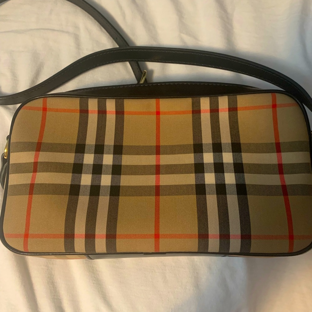 Burberry Small Vintage Check and Leather Camera Bag